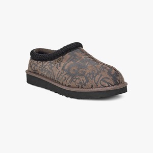 Ugg Tasman Street Graffiti Men Slippers Black/Brown (3851QMRBG)